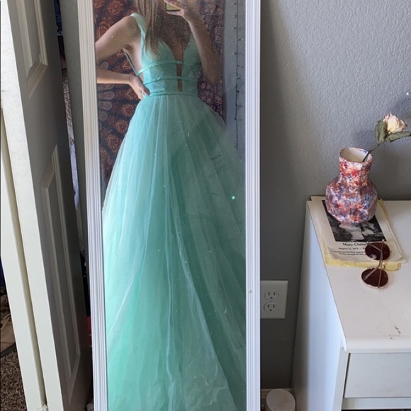 Sherri Hill Prom Dress ~ Mint Green Prom Dress - Picture 2 of 5